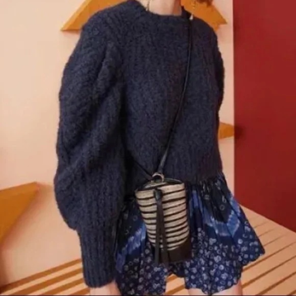 Ulla Johnson Heather Alpaca Blend Pull Over Sweater in Midnight Size M - Picture 5 of 14